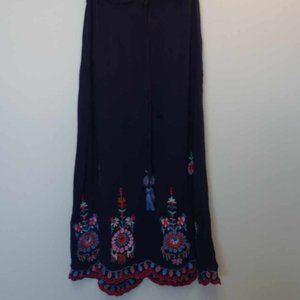 Aeropostale Bohemian Embroidered Ruffled swing babydoll dress size xs